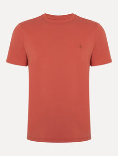 Camiseta Dudalina Masculina Essentials Modal Logo Laranja Médio