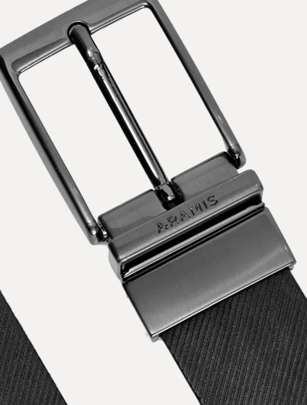 Cinto Aramis Masculino Couro Duplaface Saffiano Café/Preto