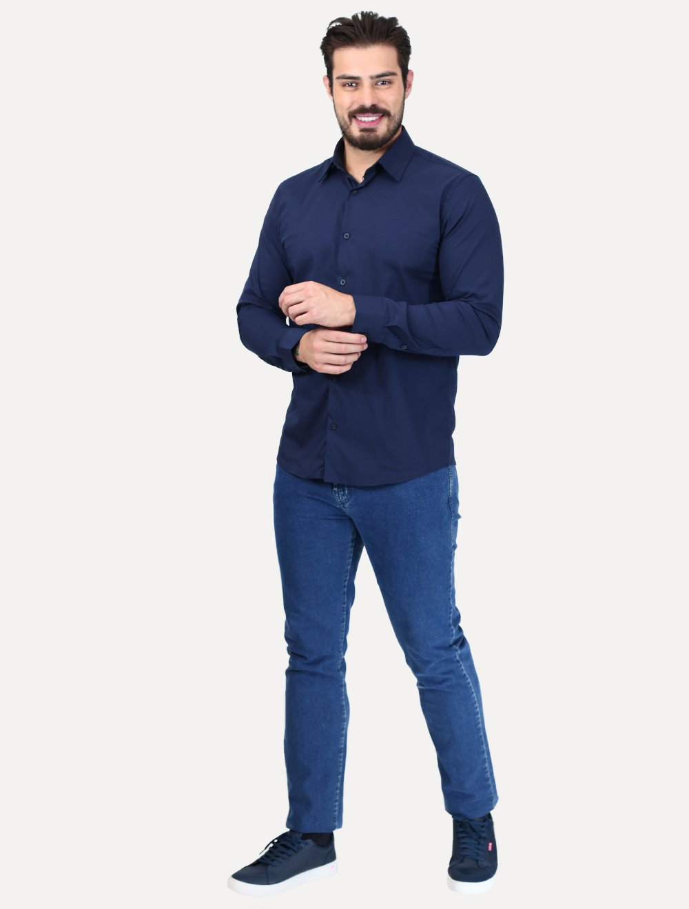 Camisa King & Joe Travel Pack Tech Poliflex Azul Marinho