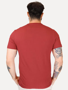 Camiseta Aramis Masculina Basic Lisa Mono Logo Vermelha