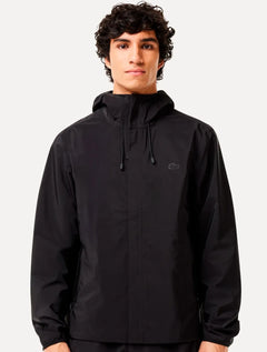 Jaqueta Lacoste Masculina Hoodie Waterproof Track Sport Preta