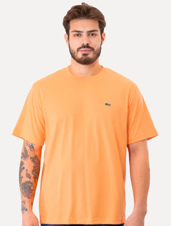 Camiseta Lacoste Masculina Classic Basic Cotton Laranja Claro