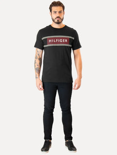 Camiseta Tommy Hilfiger Masculina Brand Love Chest Tee Preta