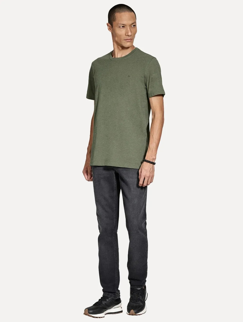Camiseta Aramis Masculina Basic Lisa Mono Logo Verde Floresta
