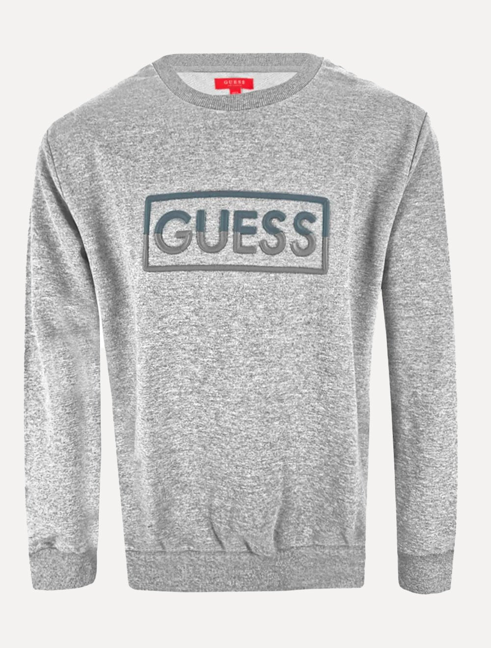 Moletom Guess Masculino Bordado Degrade Cinza Mescla