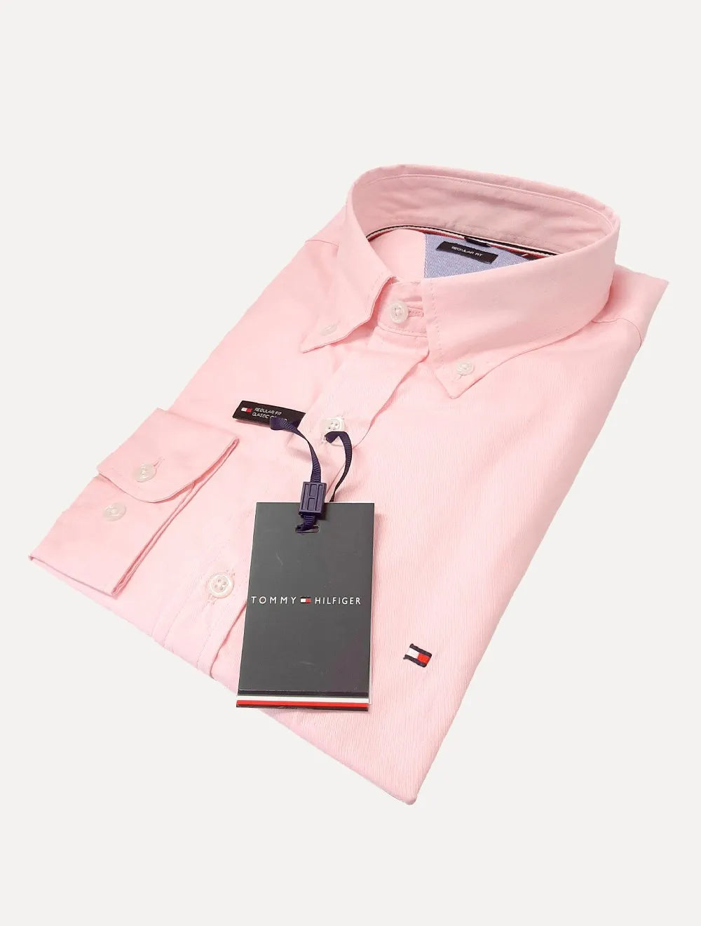 Camisa Tommy Hilfiger Masculina Regular Fit Classic Collar Rosa