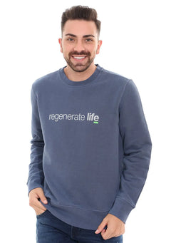 Moletom Osklen Masculino Ecodye Regenerate Life Azul Tapajos