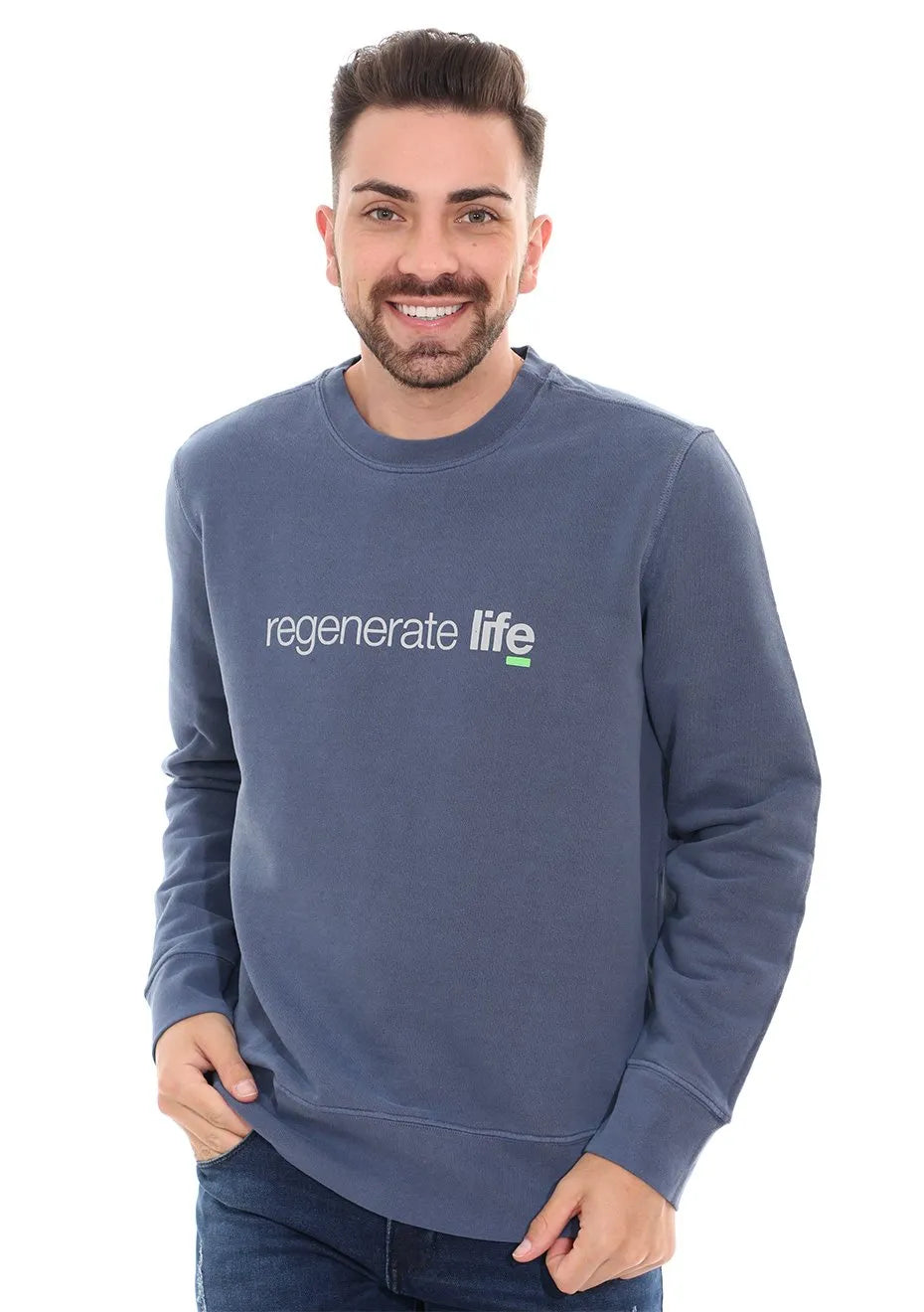 Moletom Osklen Masculino Ecodye Regenerate Life Azul Tapajos