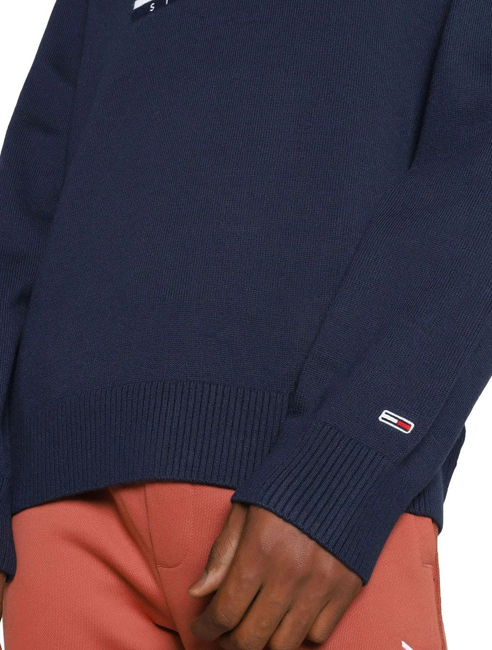 Suéter Tommy Jeans Masculino C-Neck Graphic Flag Sweater Azul Marinho