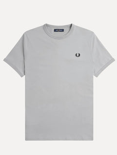 Camiseta Fred Perry Masculina Regular Ringer Logo Cinza