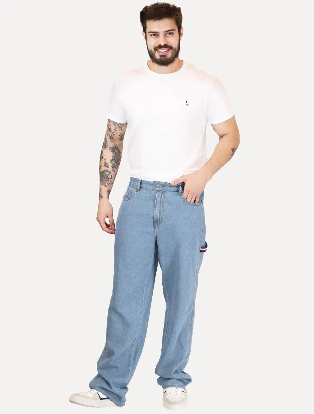 Calça Tommy Jeans Masculina Regular Straight Relaxed Jaimie Médio