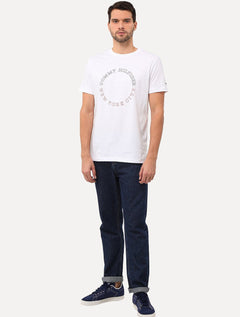 Camiseta Tommy Hilfiger Masculina Monotype Roundle Logo Branca
