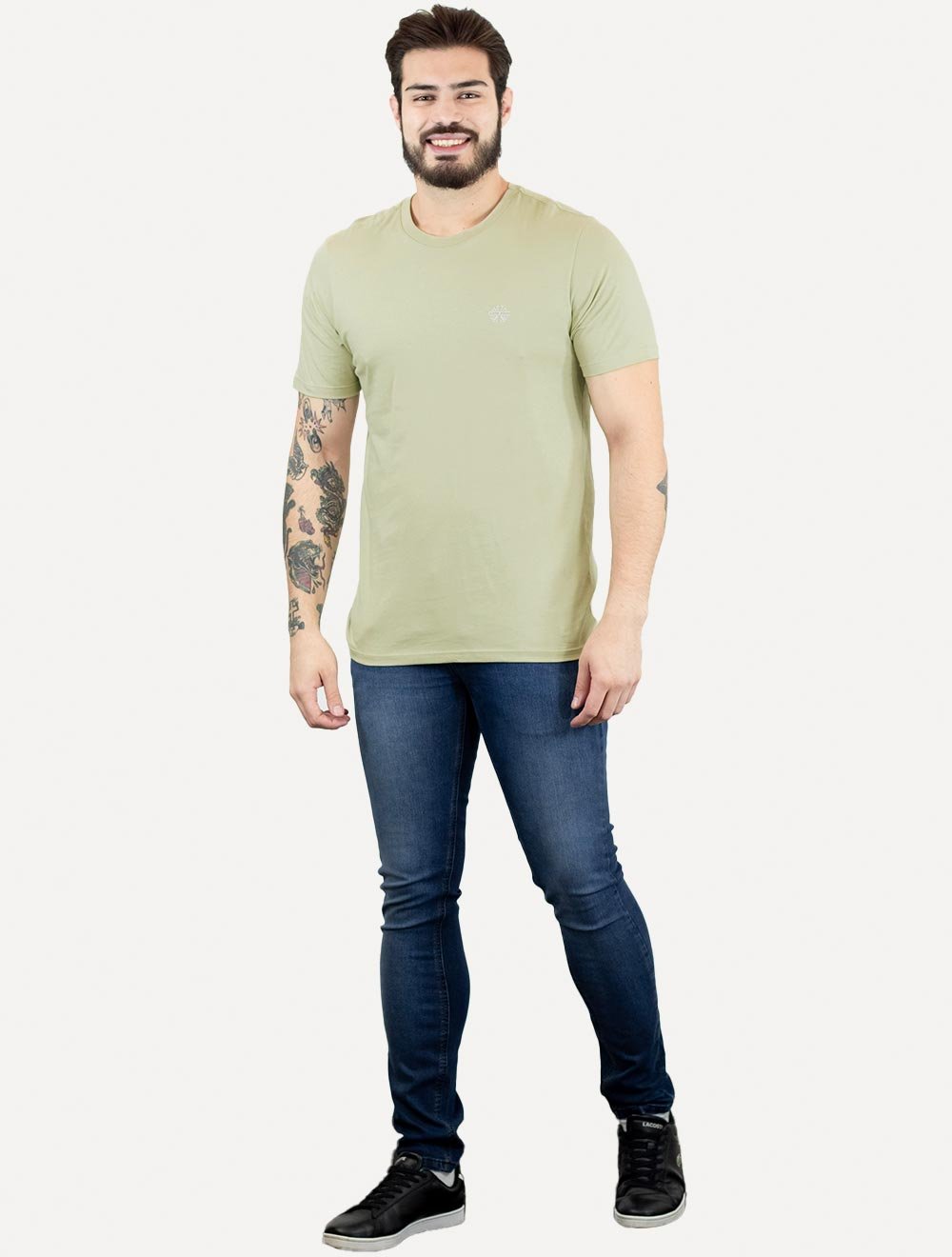 Camiseta John John Masculina Rubber Key Transfer Cáqui Claro