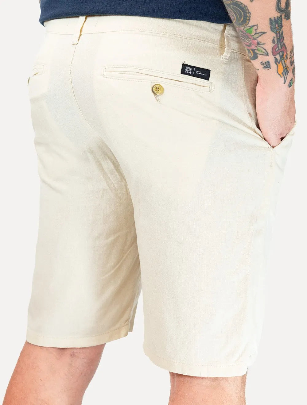 Bermuda King & Joe Masculina Slim Linho Areia