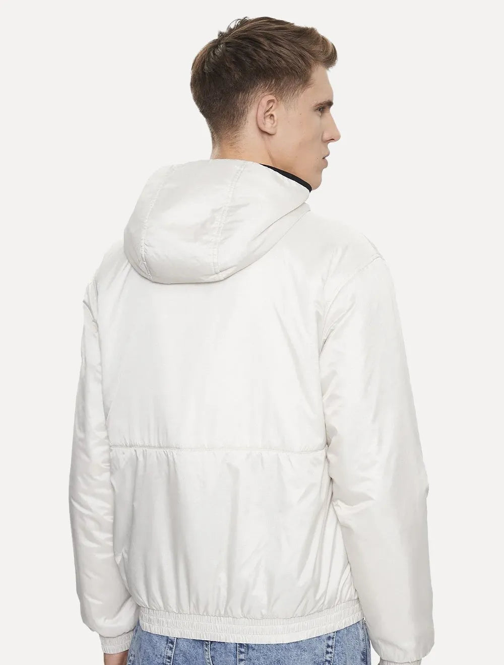 Jaqueta Calvin Klein Jeans Hooded Bomber Lateral Logo Off-White