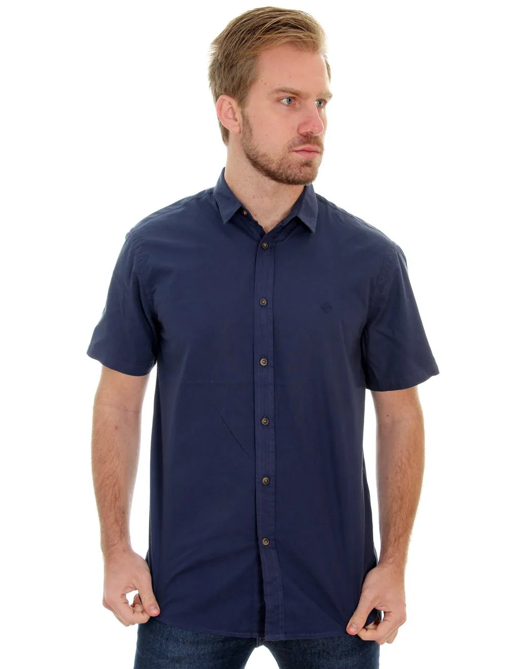Camisa Forum Masculina Manga Curta Cotton Relax Azul Marinho