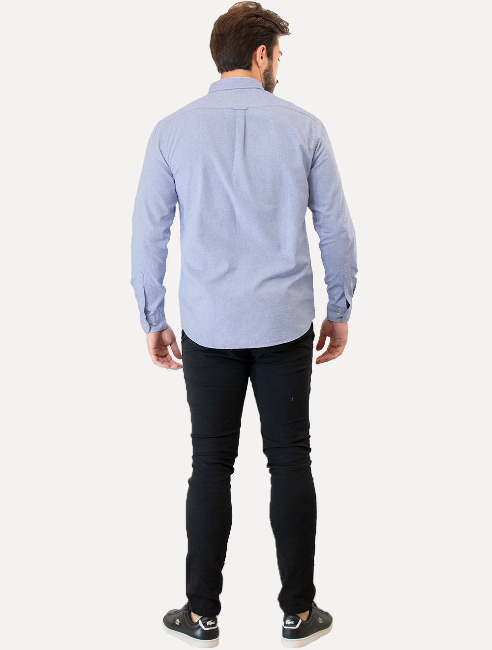 Camisa Aramis Masculina Slim Oxford Button Down Azul Royal Mescla