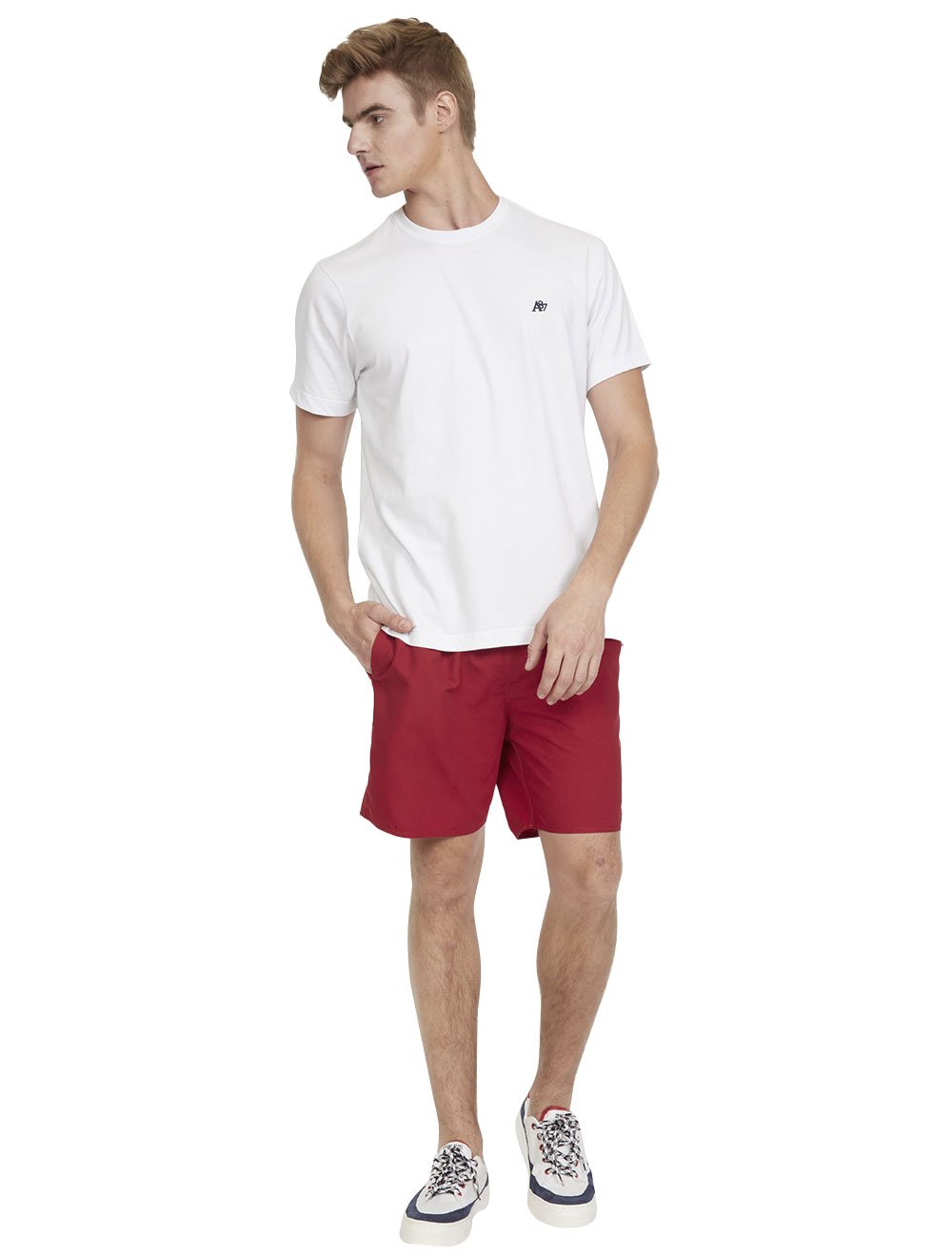 Short Aeropostale Masculino D'Água Swimwear Dark Logo Vermelha