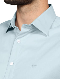 Camisa Ellus Masculina Manga Curta Tricoline LY Classic Italian Azul Claro