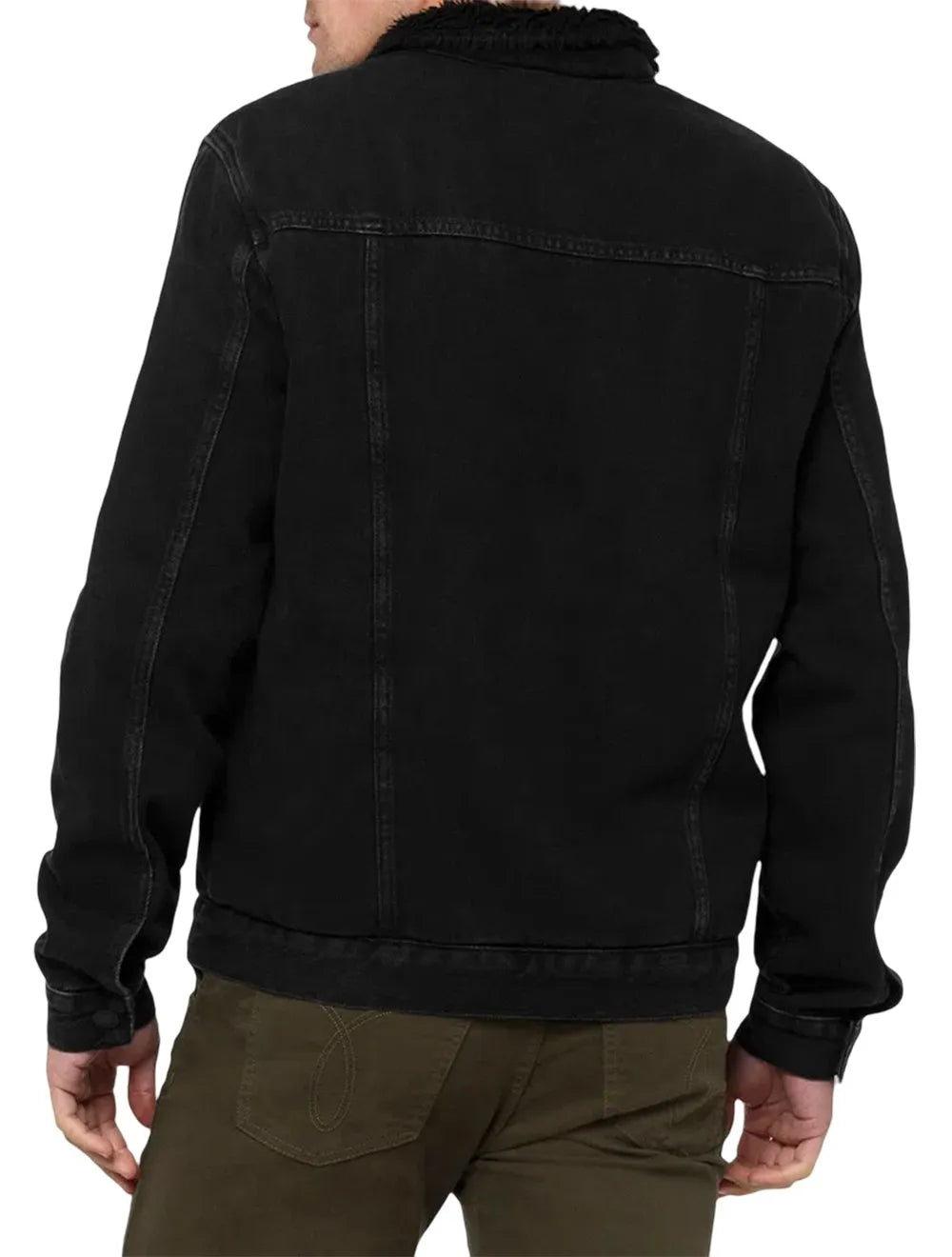 Jaqueta Calvin Klein Jeans Trucker Denim Inner Sherpa Preta