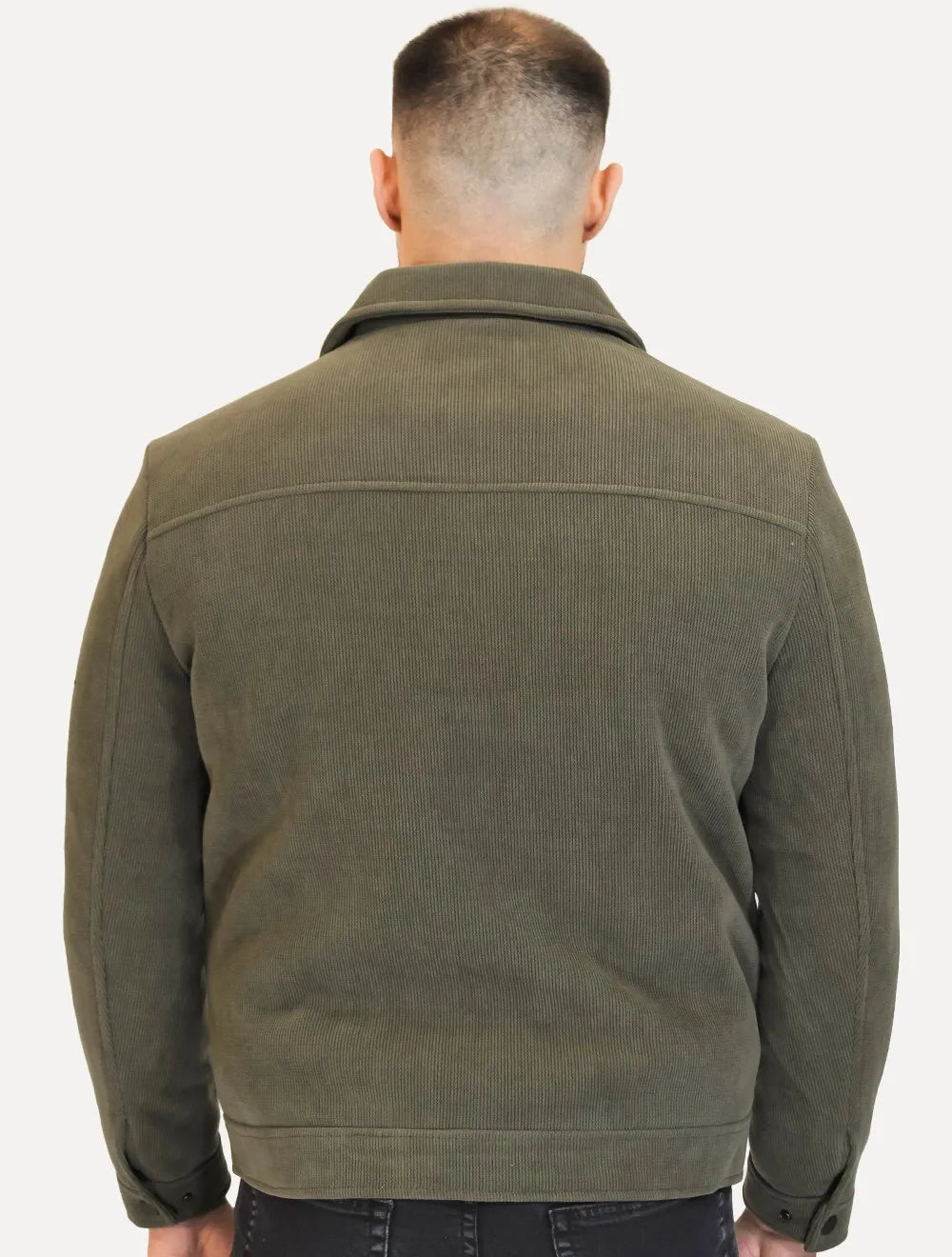 Jaqueta Dixen Masculina Cotelê Canelada Pockets Button Verde Militar