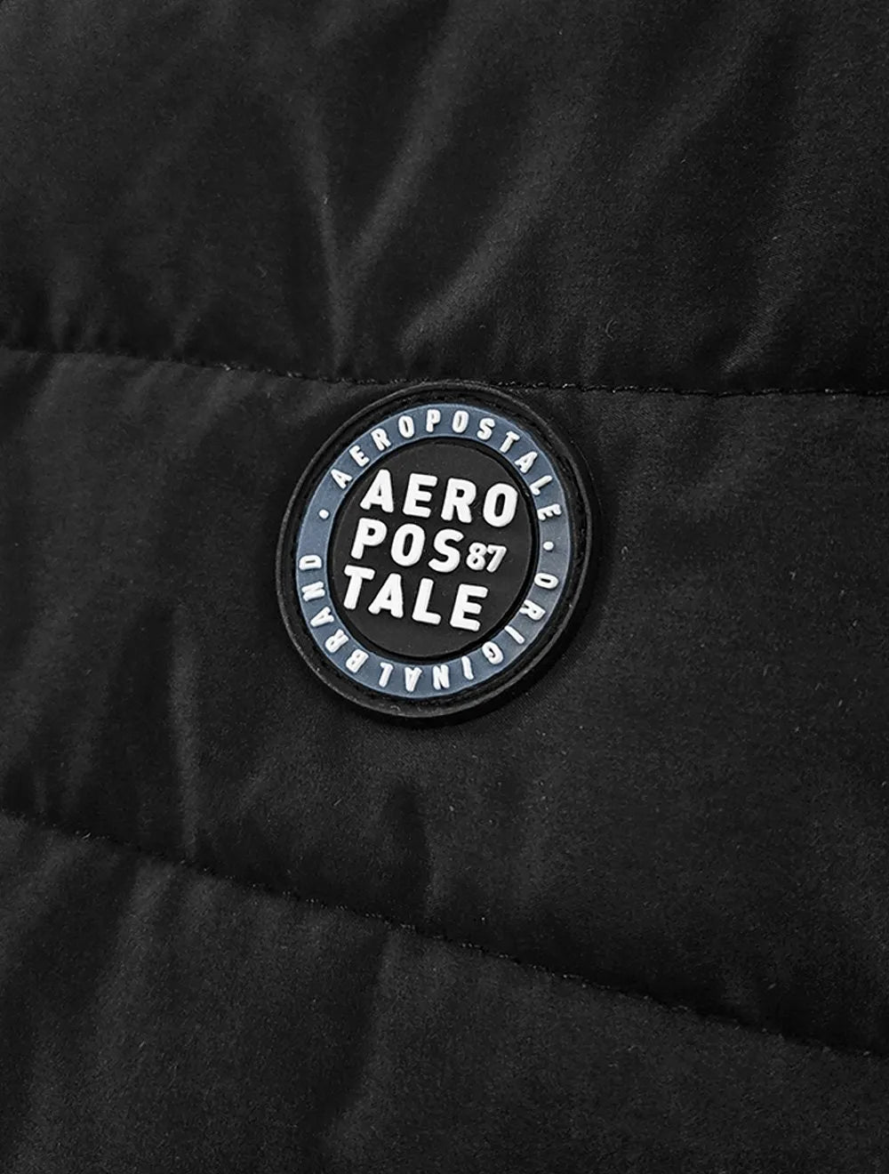 Jaqueta Aeropostale Masculina Dupla Face Nylon Colorblock Preta/Branca/Militar