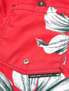 Bermuda Osklen Masculina D'Água Surf Fleur Vermelha