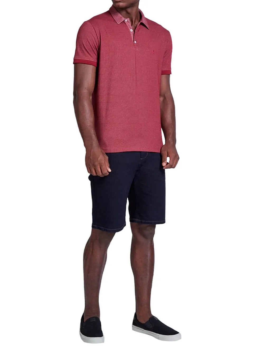 Polo Dudalina Masculina Malha Maquinetada Dots Bordô