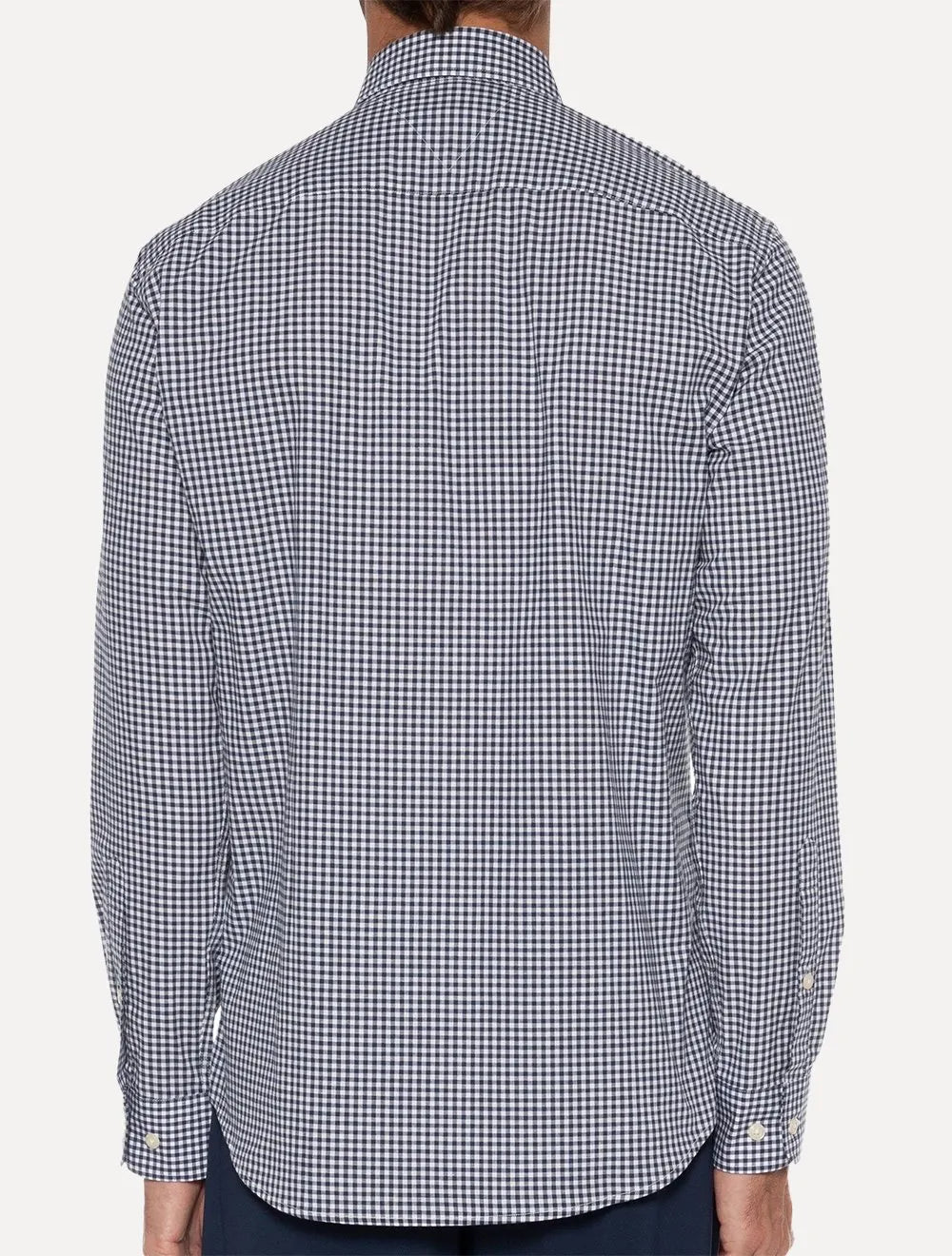 Camisa Tommy Hilfiger Masculina Xadrez Gingham Branca/Marinho