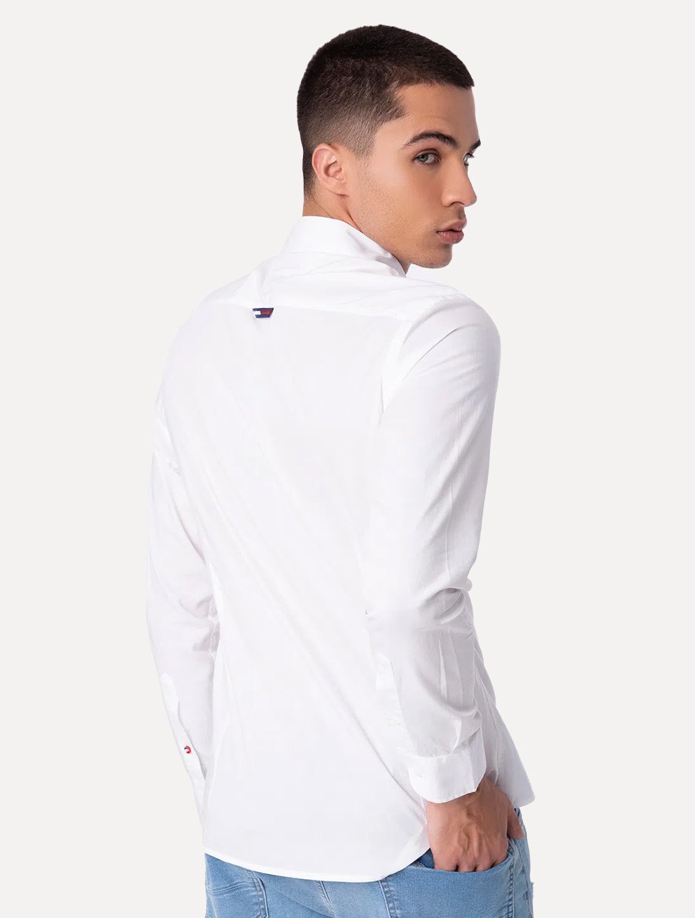 Camisa Tommy Jeans Masculina Slim Fit Original Branca