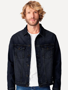 Jaqueta Reserva Jeans Masculina Trucker Denim Escura