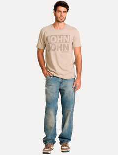 Camiseta John John Masculina Regular Fit Fall Caqui