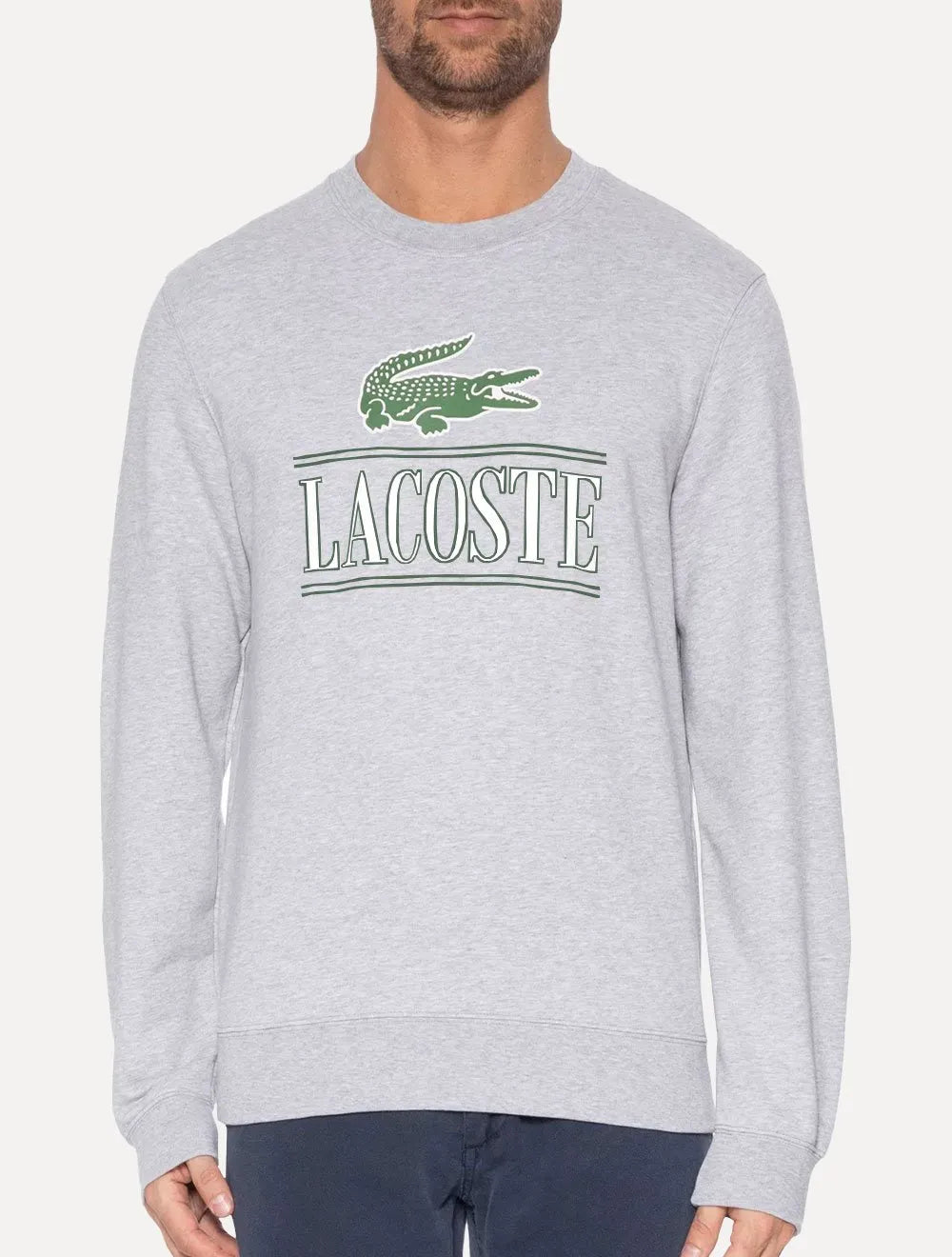 Moletom Lacoste Masculino Cotton Plush Branded Jogger Cinza Mescla