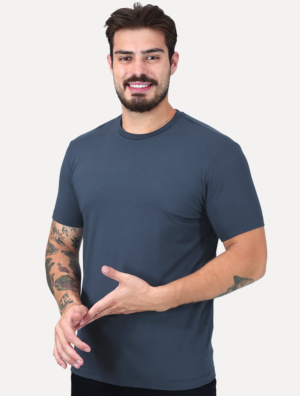 Camiseta K&J Black Premium Viscose Flex Azul Marinho