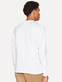 Camiseta Tommy Jeans Masculina Manga Longa Linear Chest Branca