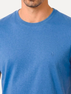 Camiseta Dudalina Masculina Essentials Modal Logo Azul