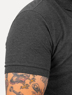 Polo Aramis Masculina Basic Piquet Mono Grafite Mescla