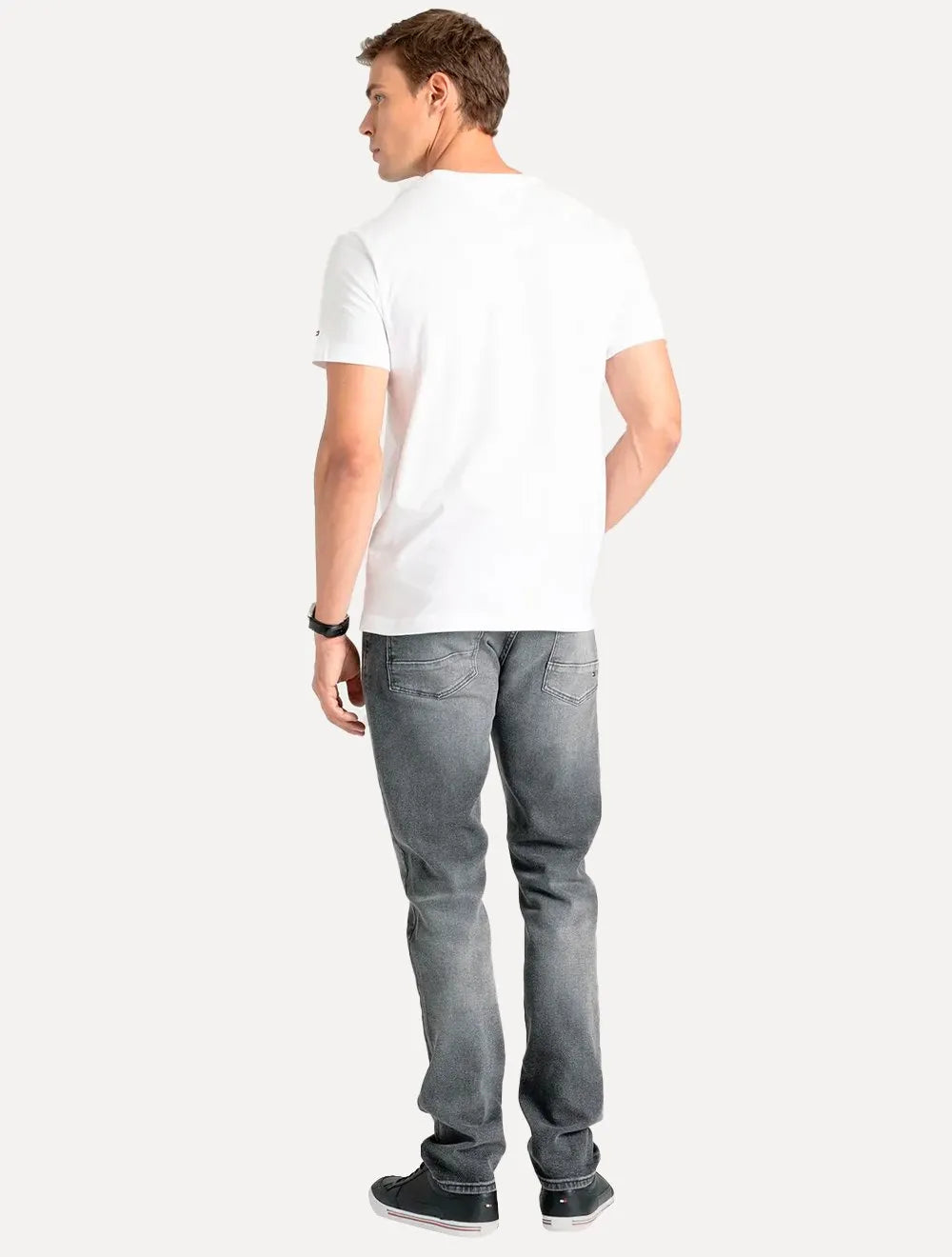 Camiseta Tommy Hilfiger Masculina Center Stack Branca