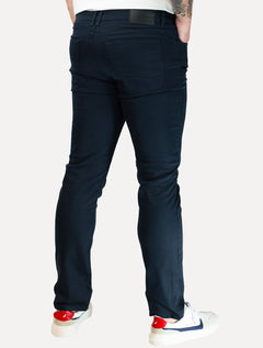 Calça King & Joe Masculina Slim Casual Cetim Flex Azul Marinho
