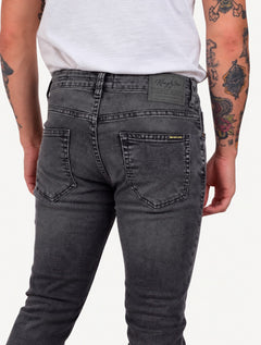 Calça King & Joe Jeans Masculina Slim Flex Black Cinza