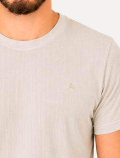 Camiseta Aramis Masculina Regular Rib Algodão Off White