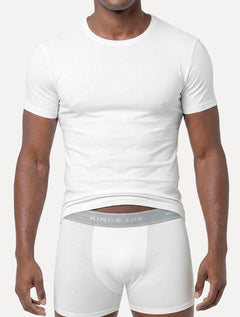 Cueca King & Joe Boxer Lisa Grey Logo Branca Pack 2UN