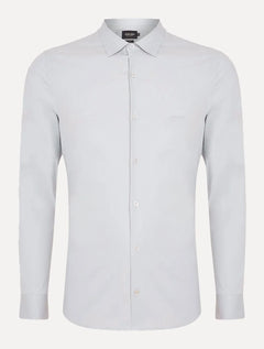 Camisa John John Masculina Slim Logo Ligth Grey Cinza Claro