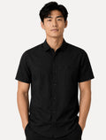 Camisa John John Masculina Regular Manga Curta Rustic Mono Logo Preta
