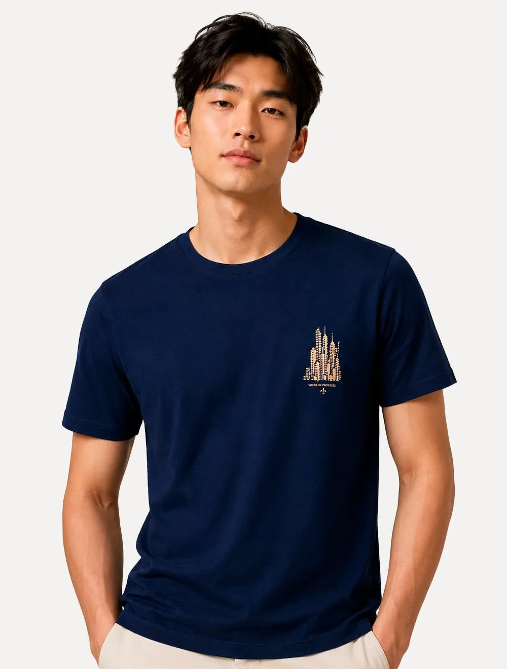 Camiseta Dudalina Masculina Essentials City Azul Marinho