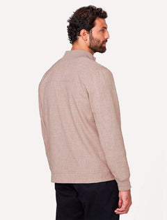 Jaqueta Dudalina Masculina Bomber Alfaiataria Cáqui Mescla