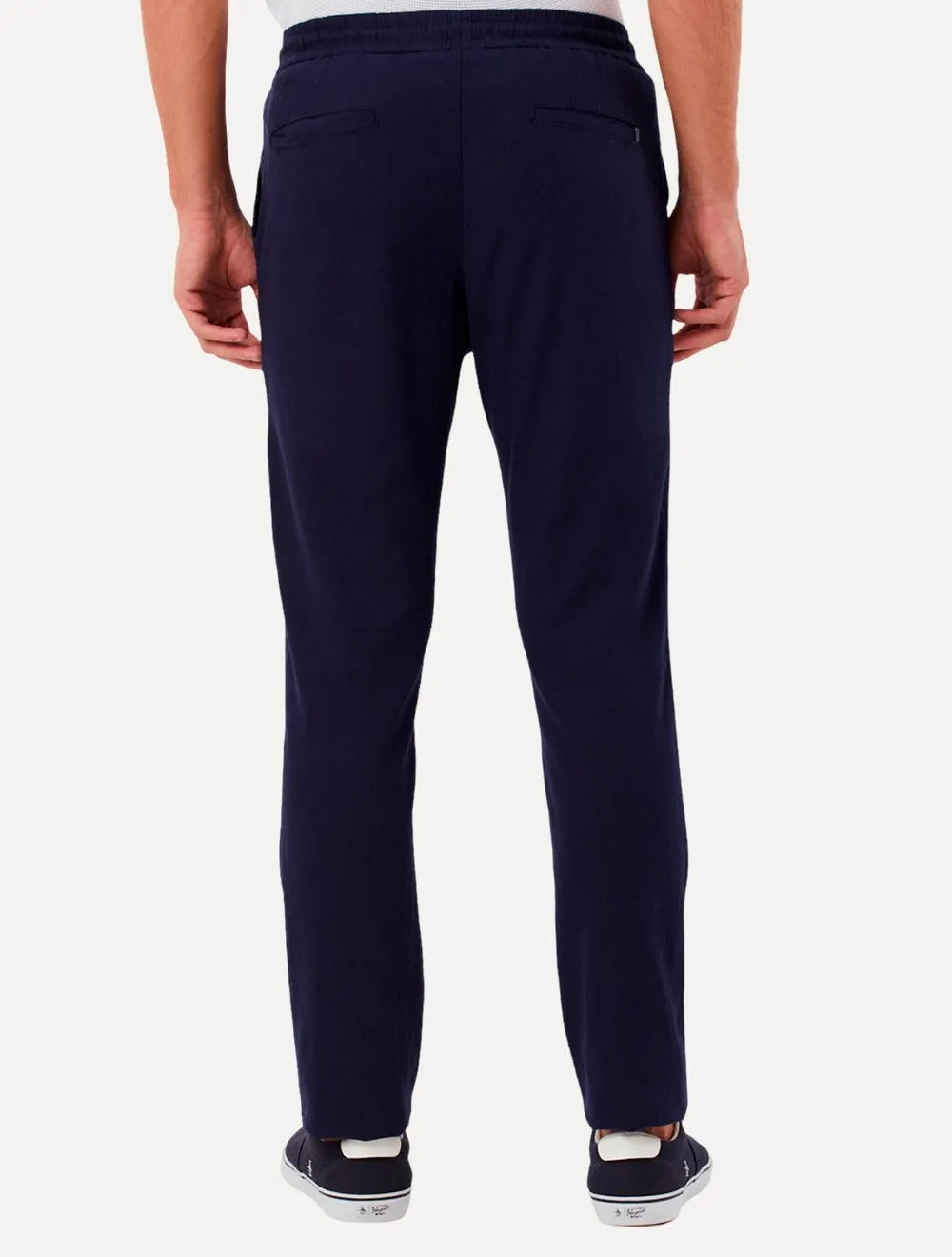Calça Original Penguin Masculina Relax Sport Linho Lisa Azul Marinho