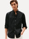 Camisa Tommy Hilfiger Masculina Regular Core THFlex Poplin Preta