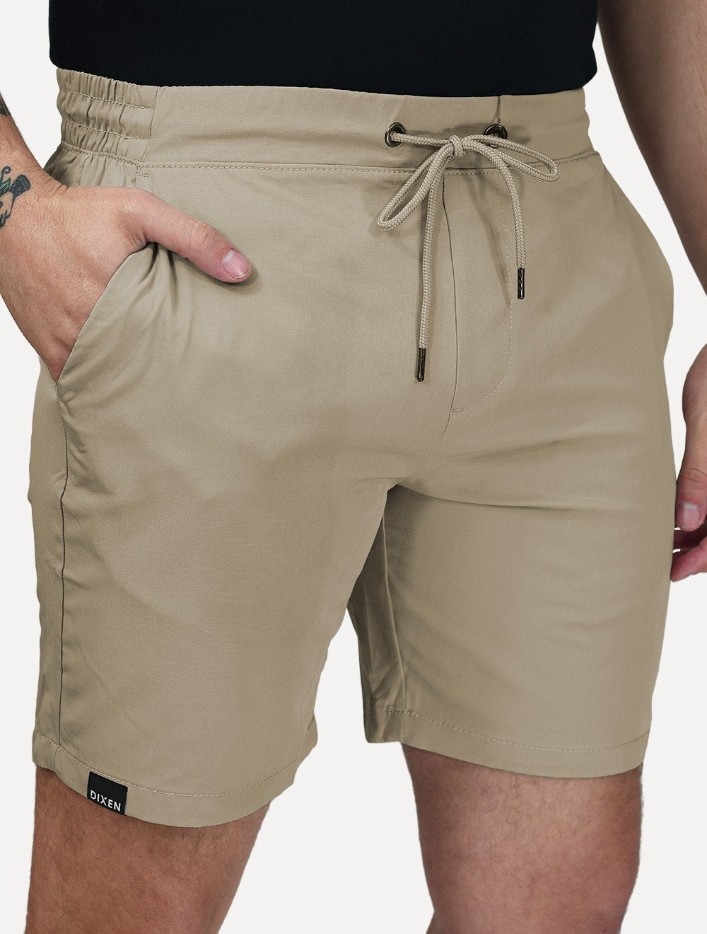 Short Dixen Maculino Tactel Meio Elástico Cáqui