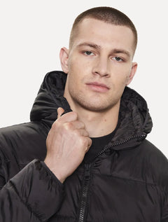 Jaqueta Calvin Klein Jeans Masculina Padded Hoodie Preta